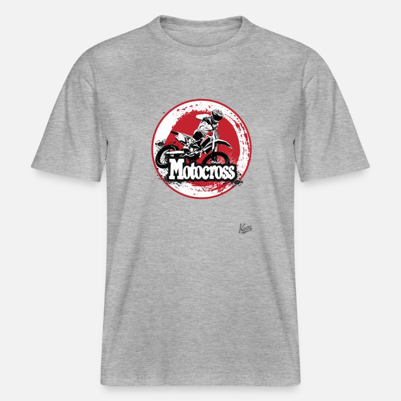Éclaboussures de boue et motocross - T-shirt unisexe RELAXED FIT en coton bio - gris chiné