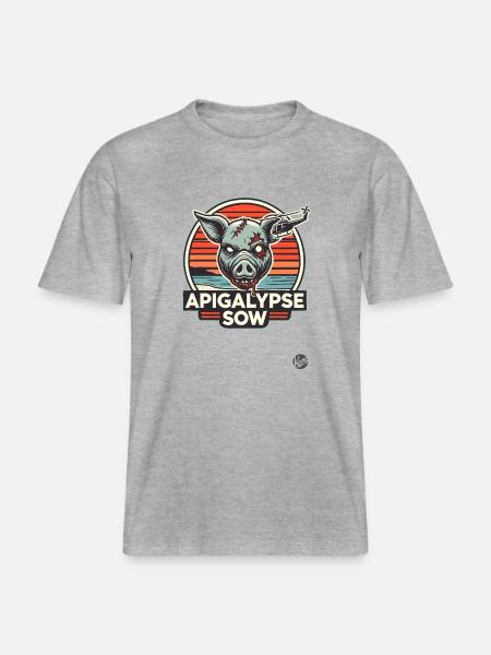 Apokalypse-Schwein -  RELAXED FIT Unisex Organic T-Shirt - Grau meliert