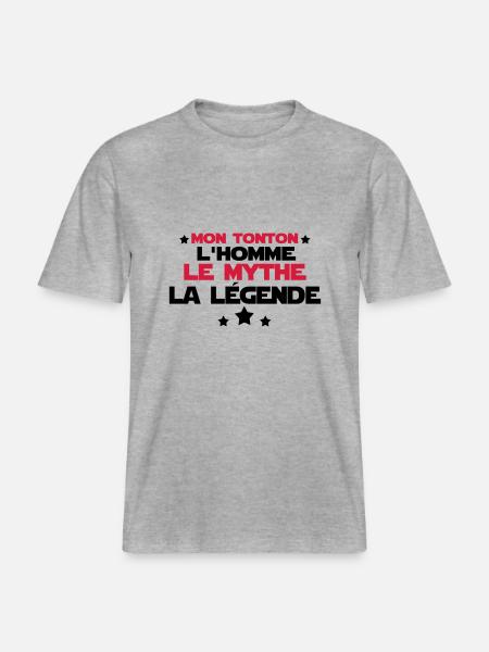 mon tonton - T-shirt unisexe RELAXED FIT en coton bio - gris chiné