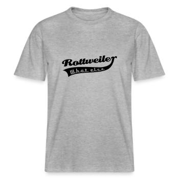 Rottweiler -  RELAXED FIT Unisex Organic T-Shirt - Grau meliert - Vorne - Alina (178cm) & Michal (187cm)