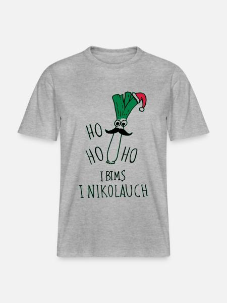 Lauch Nikolaus ohne Hintergrund -  RELAXED FIT Unisex Organic T-Shirt - Grau meliert