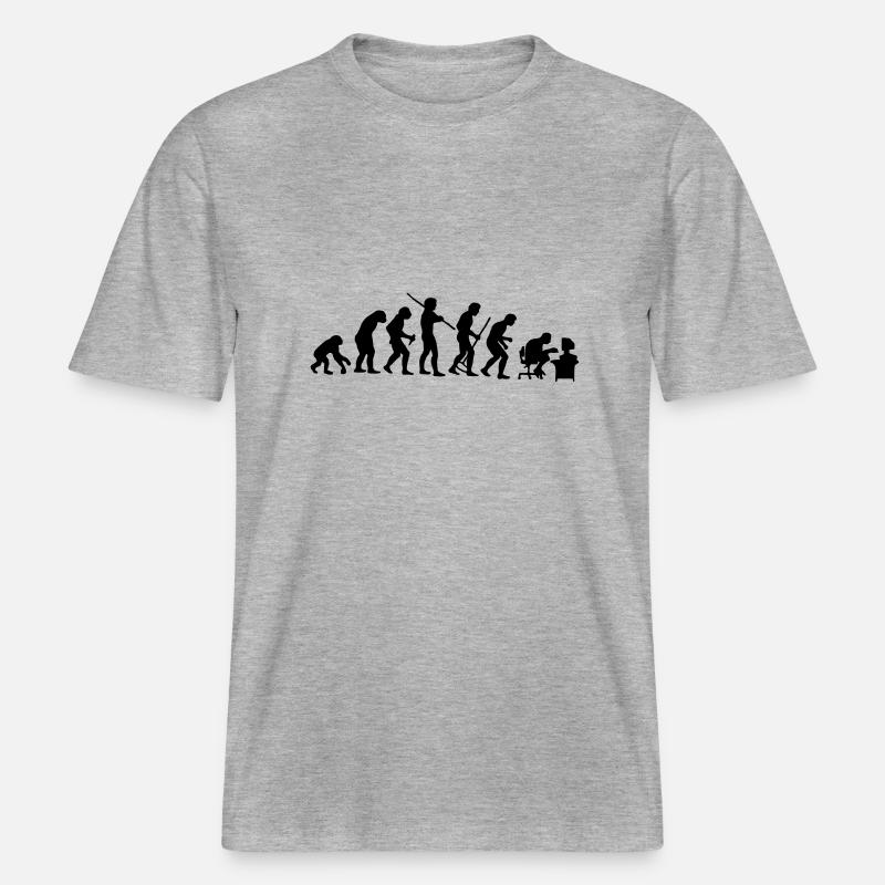 Evolution -  T-shirt unisexe RELAXED FIT en coton bio - gris chiné