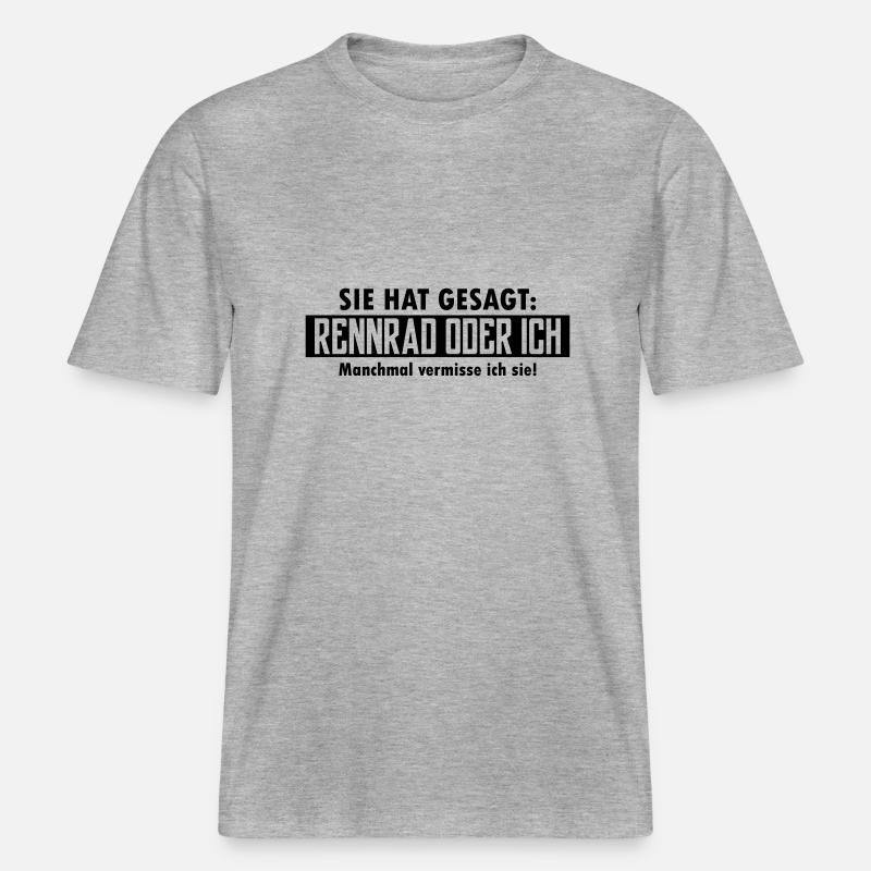 rennrad oder ich -  RELAXED FIT Unisex Organic T-Shirt - Grau meliert