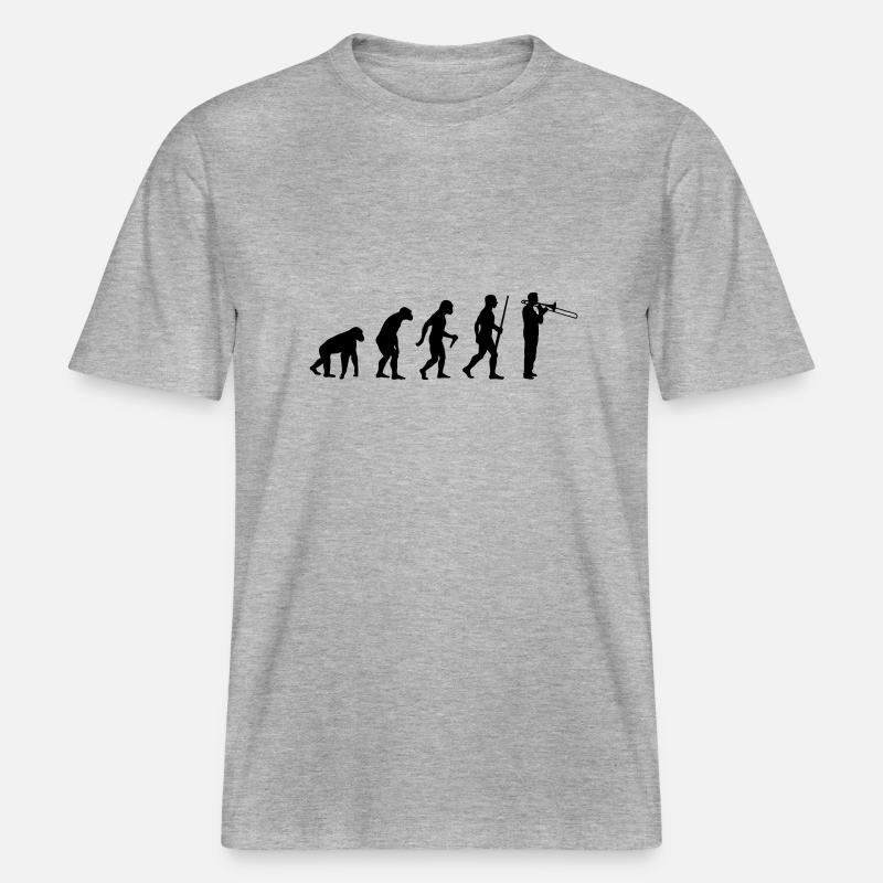 Trombone Evolution -  RELAXED FIT Unisex Organic T-Shirt - Grau meliert