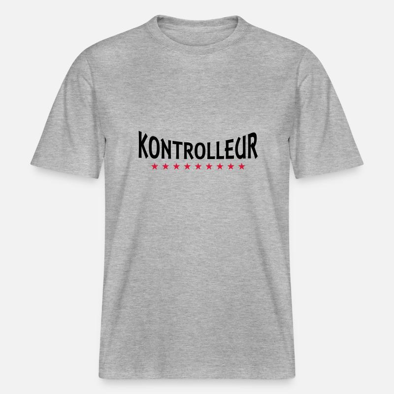 Controller + Dein Text -  T-shirt unisexe RELAXED FIT en coton bio - gris chiné