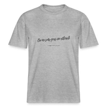 Retard -  T-shirt unisexe RELAXED FIT en coton bio - gris chiné - Devant - Alina (178cm) & Michal (187cm)