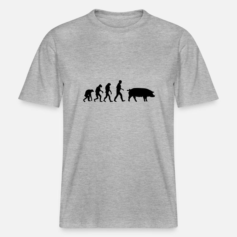 schwein evolution -  RELAXED FIT Unisex Organic T-Shirt - Grau meliert