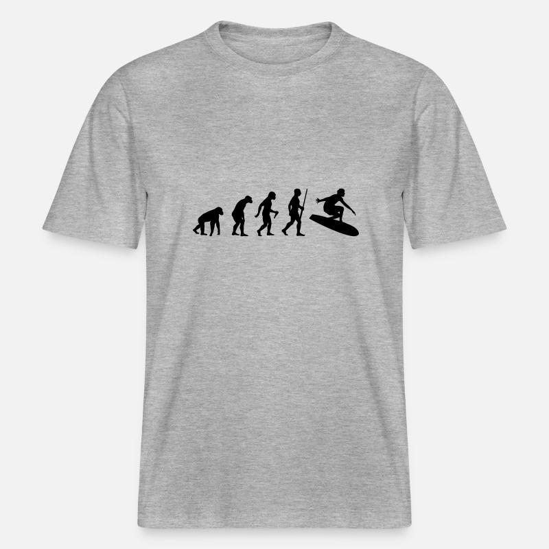 Surf Evolution -  RELAXED FIT Unisex Organic T-Shirt - Grau meliert