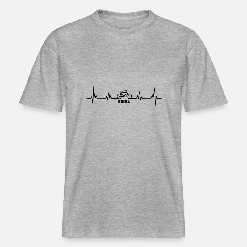 Herzschlag ebike -  RELAXED FIT Unisex Organic T-Shirt - Grau meliert