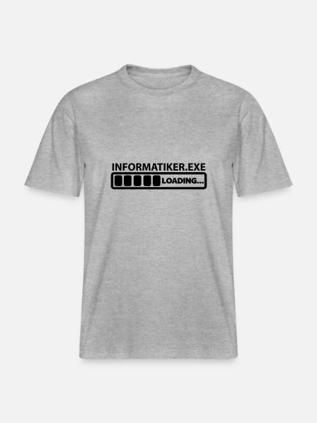 informatiker exe loading -  RELAXED FIT Unisex Organic T-Shirt - Grau meliert