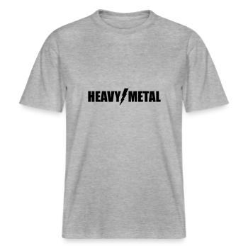 Heavy Metal -  RELAXED FIT Unisex Organic T-Shirt - Grau meliert - Vorne - Alina (178cm) & Michal (187cm)