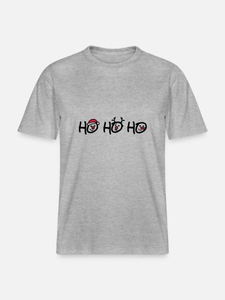 Ho Ho Ho - RELAXED FIT Unisex Organic T-Shirt - heather grey