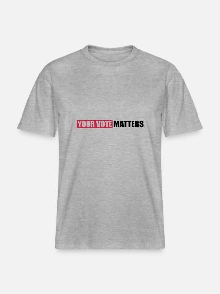 your vote matters quote - RELAXED FIT Unisex Organic T-Shirt - heather grey