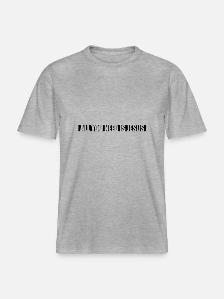 Strip Need Jesus - RELAXED FIT Unisex Organic T-Shirt - heather grey