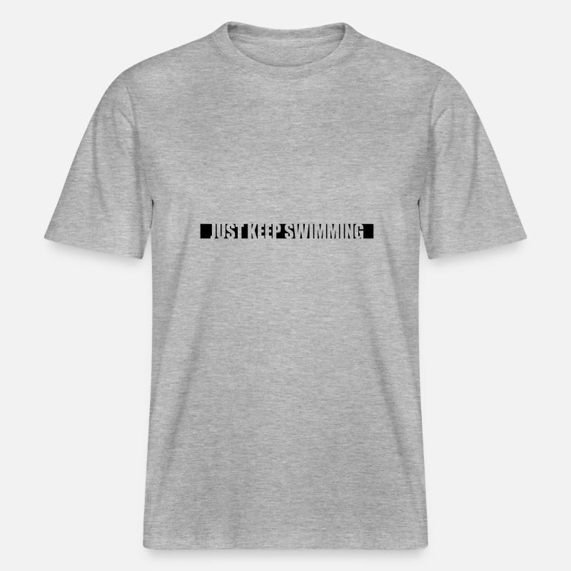 Continuez simplement à nager -  T-shirt unisexe RELAXED FIT en coton bio - gris chiné