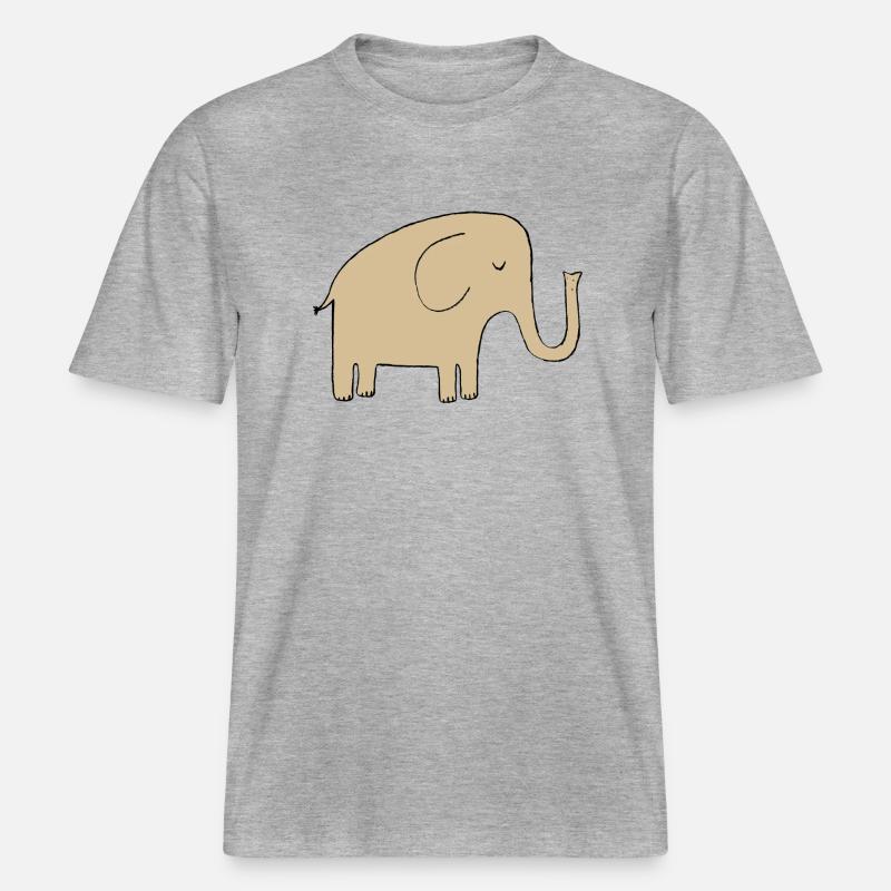 Éléphant -  T-shirt unisexe RELAXED FIT en coton bio - gris chiné