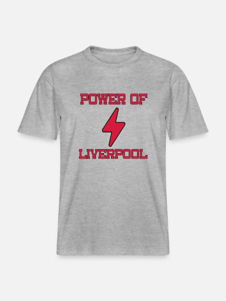 Power of LIVERPOOL - RELAXED FIT Unisex Organic T-Shirt - heather grey