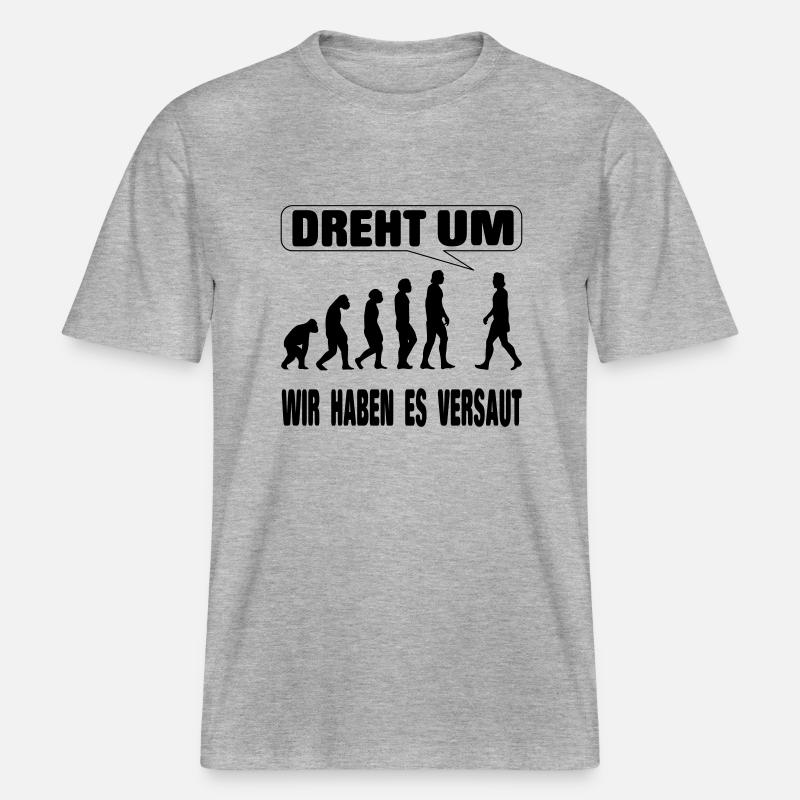 Evolution - Wir haben es versaut -  RELAXED FIT Unisex Organic T-Shirt - Grau meliert