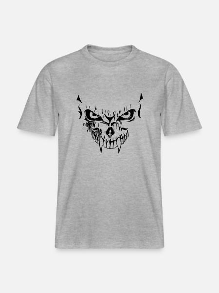 Creepy vector grimace - RELAXED FIT Unisex Organic T-Shirt - heather grey