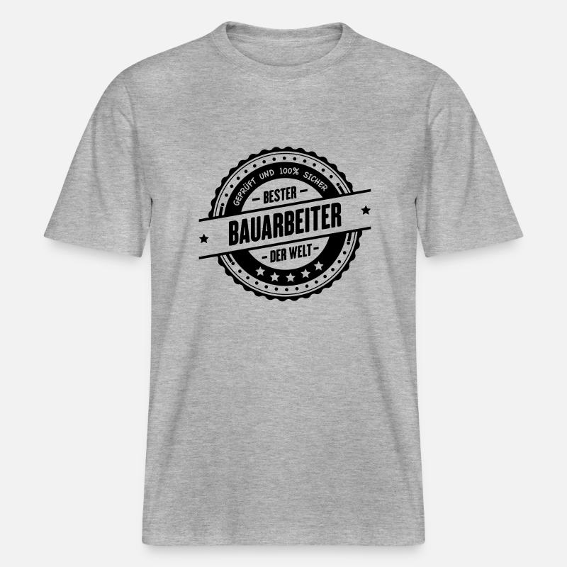 Bester Bauarbeiter -  RELAXED FIT Unisex Organic T-Shirt - Grau meliert