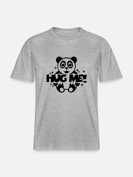 hug_me___f1 - RELAXED FIT Unisex Organic T-Shirt - Grau meliert