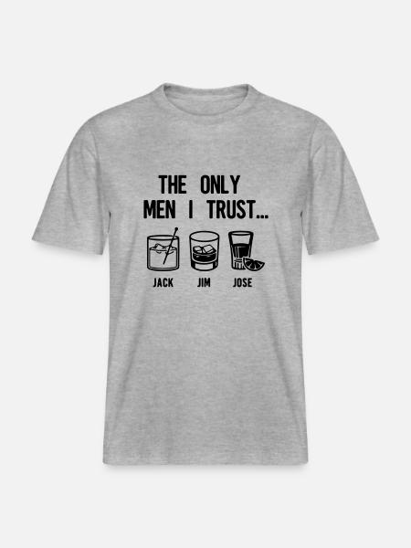 the only men I trust - RELAXED FIT Unisex Organic T-Shirt - heather grey