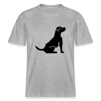 Hund - Hundeliebhaber -  RELAXED FIT Unisex Organic T-Shirt - Grau meliert - Vorne - Alina (178cm) & Michal (187cm)