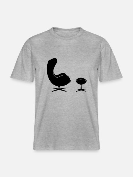 Ægget af Arne Jacobsen - Økologisk unisex T-shirt RELAXED FIT - grå meleret
