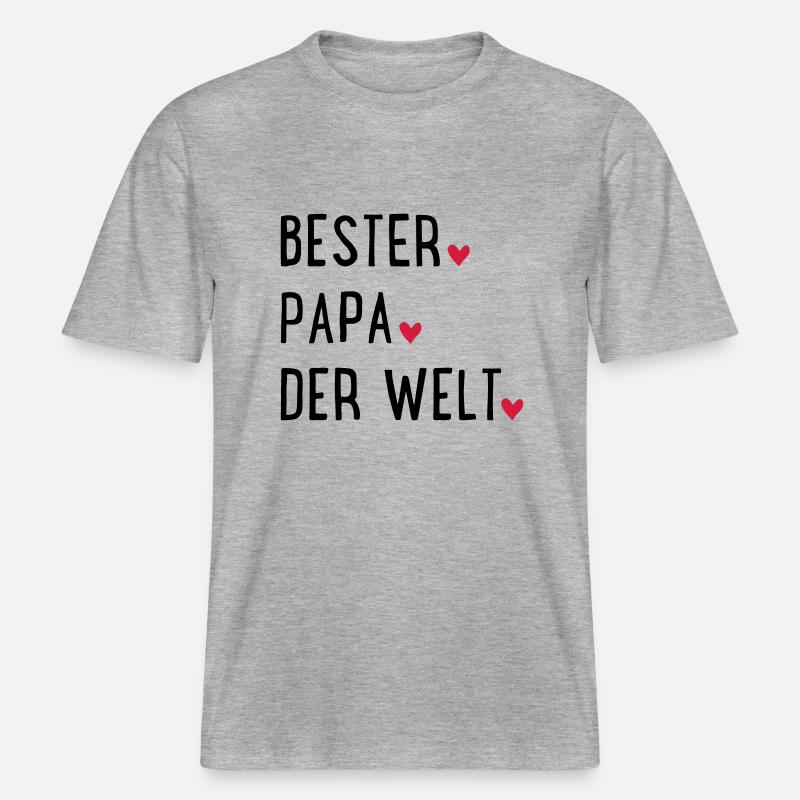 Bester Papa der Welt -  RELAXED FIT Unisex Organic T-Shirt - Grau meliert