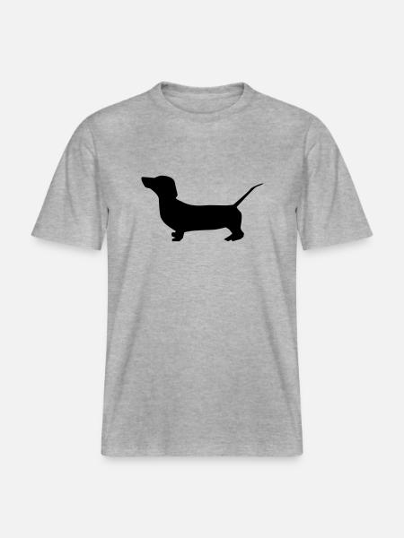 dog dackel -  RELAXED FIT Unisex Organic T-Shirt - Grau meliert