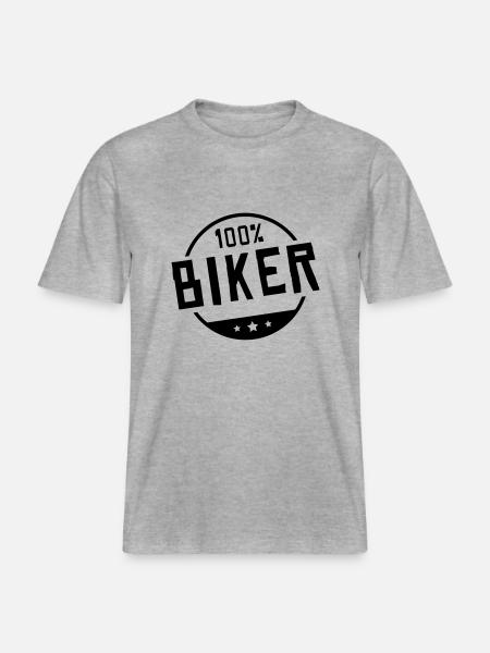 100_pro_biker_ka1 -  RELAXED FIT Unisex Organic T-Shirt - Grau meliert