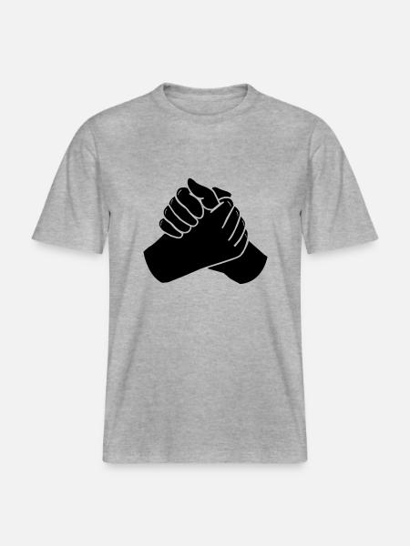 haende_01 -  T-shirt unisexe RELAXED FIT en coton bio - gris chiné