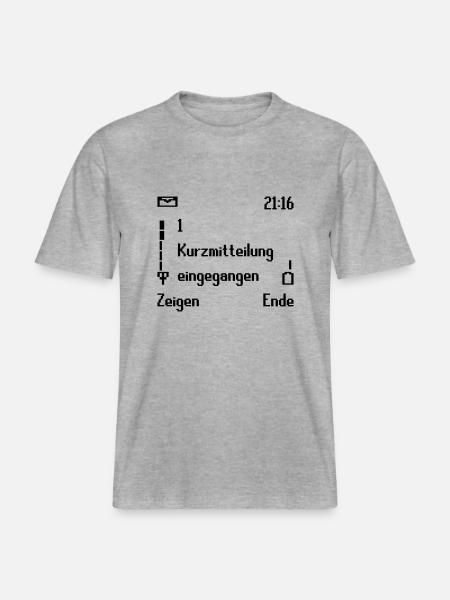 Retro Handy - RELAXED FIT Unisex Organic T-Shirt - Grau meliert