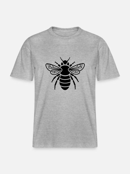 Bee - insect -  RELAXED FIT Unisex Organic T-Shirt - heather grey