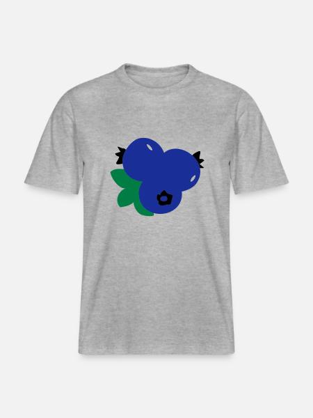 blueberries_fruits -  RELAXED FIT Unisex Organic T-Shirt - Grau meliert