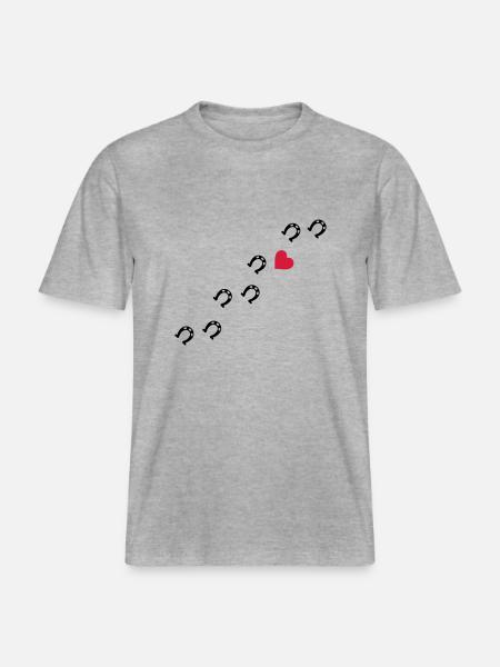 Symbole - Hufe Herz - RELAXED FIT Unisex Organic T-Shirt - Grau meliert