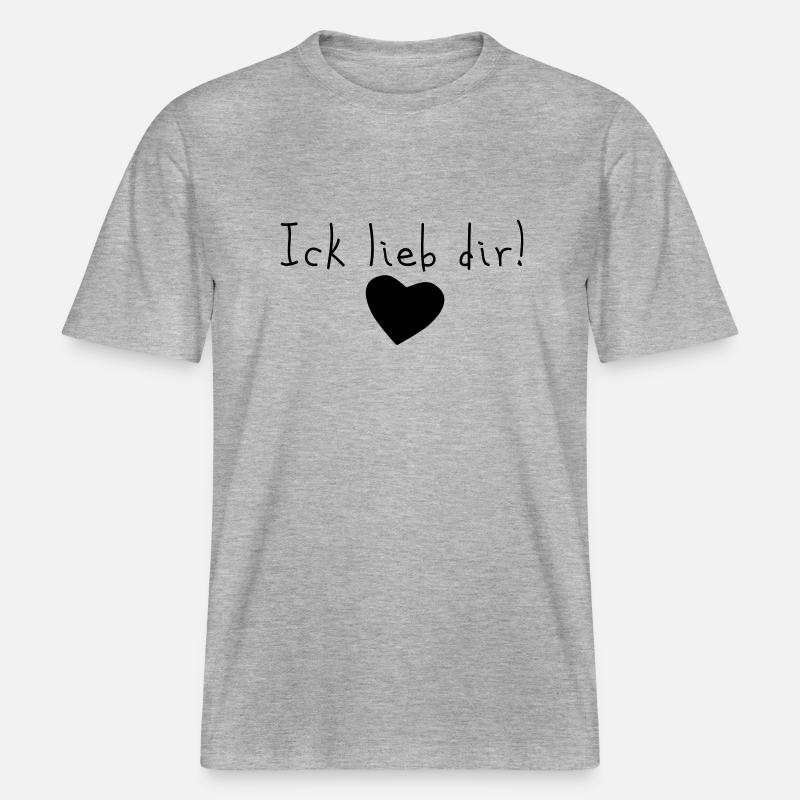 ick lieb dir -  RELAXED FIT Unisex Organic T-Shirt - Grau meliert