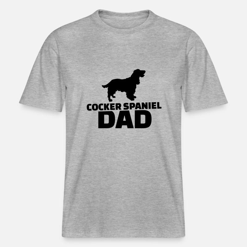 Cocker Spaniel Dad -  T-shirt unisexe RELAXED FIT en coton bio - gris chiné