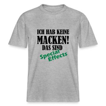 keine_macken_02 -  RELAXED FIT Unisex Organic T-Shirt - Grau meliert - Vorne - Alina (178cm) & Michal (187cm)