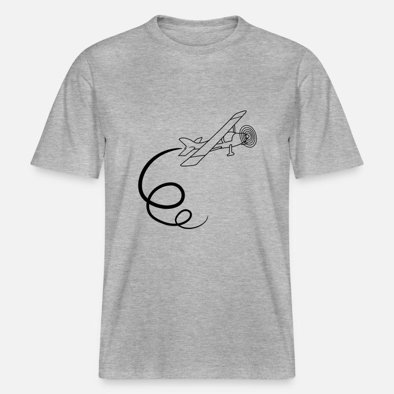 looping kunstflug kunstflieger propeller kleinflug -  RELAXED FIT Unisex Organic T-Shirt - Grau meliert