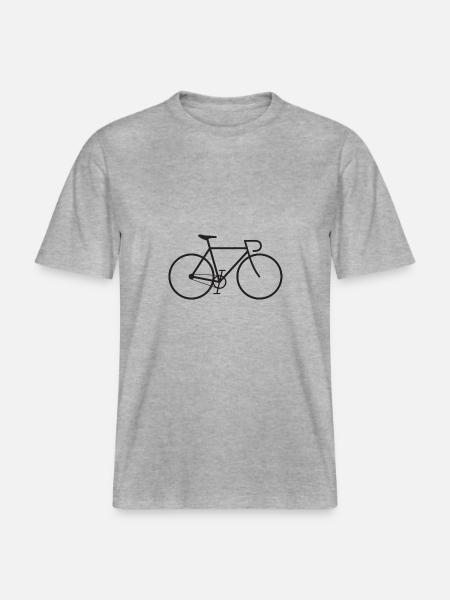 Vélo Fixie noir - T-shirt unisexe RELAXED FIT en coton bio - gris chiné