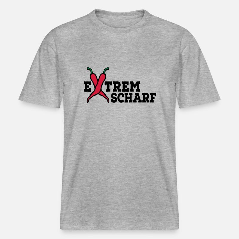 extrem scharf -  RELAXED FIT Unisex Organic T-Shirt - Grau meliert