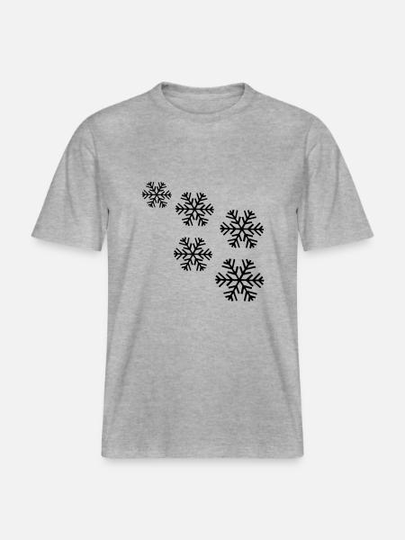 schneeflocken schnee -  RELAXED FIT Unisex Organic T-Shirt - Grau meliert