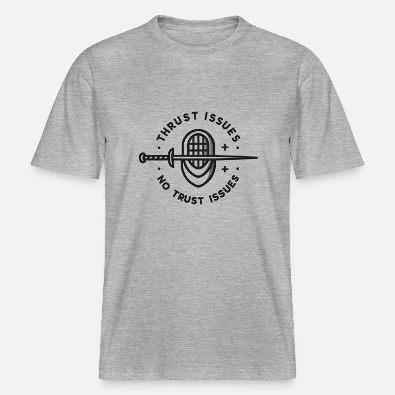 Attack problems, not trust problems -  RELAXED FIT Unisex Organic T-Shirt - heather grey