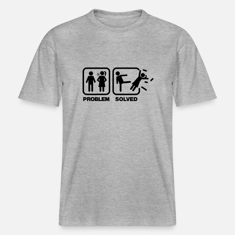 problem solved -  T-shirt unisexe RELAXED FIT en coton bio - gris chiné