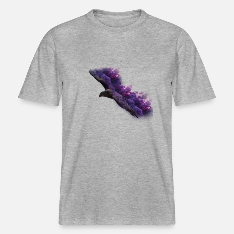 Eagle avec de la fumée -  T-shirt unisexe RELAXED FIT en coton bio - gris chiné