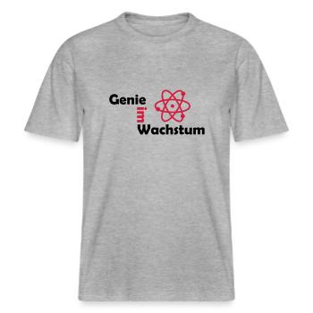 genie im wachstum -  RELAXED FIT Unisex Organic T-Shirt - Grau meliert - Vorne - Alina (178cm) & Michal (187cm)