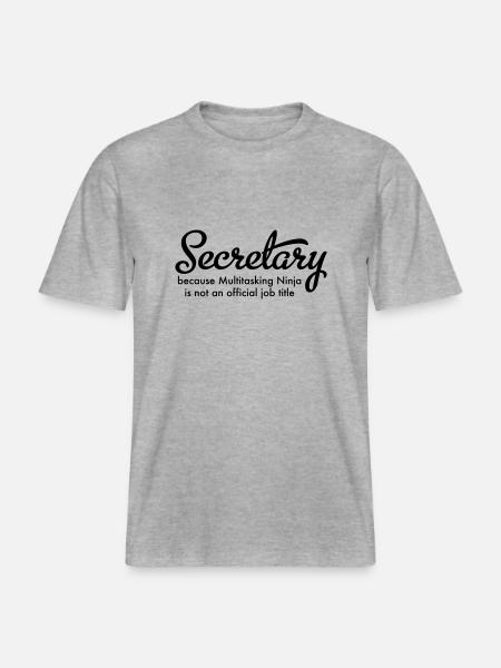 secretary - RELAXED FIT Unisex Organic T-Shirt - Grau meliert