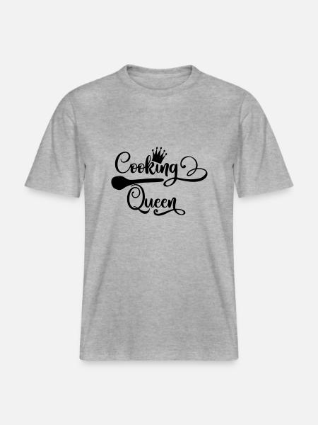 cooking_queen -  RELAXED FIT Unisex Organic T-Shirt - Grau meliert
