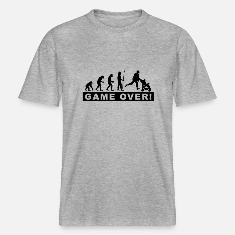 evolution_papa2 -  T-shirt unisexe RELAXED FIT en coton bio - gris chiné